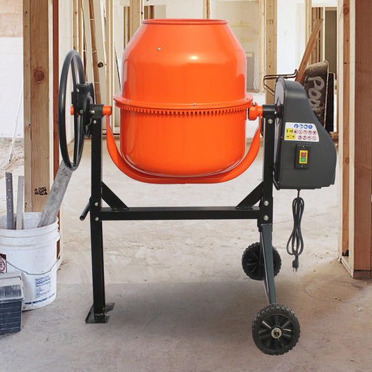 5 Cubic Ft Concrete Cement Mixer with Wheel and Stand,Electric ConcreteMixer 4/5 HP 600W Adjustable Tilt, Portable Heavy Concrete Mud Mixer Toolsfor Mortar Stucco Seeds and Fodder
