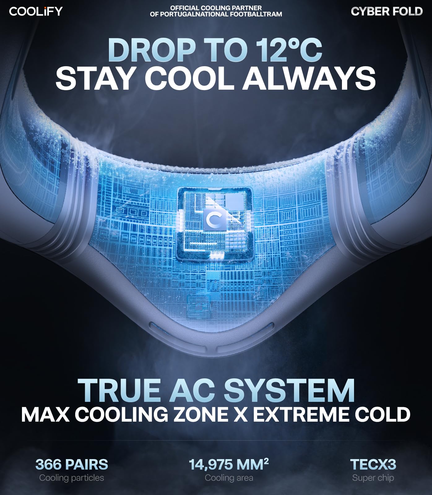 TORRAS COOLiFY Cyber Fold AI Neck Air Conditioner, Ultimate Cooling Max Cooling Area Neck Fan, Adjustable Strong Wind Neck Cooler for Neck & Face, Rechargeable Portable for Travel Outdoor, Titanium