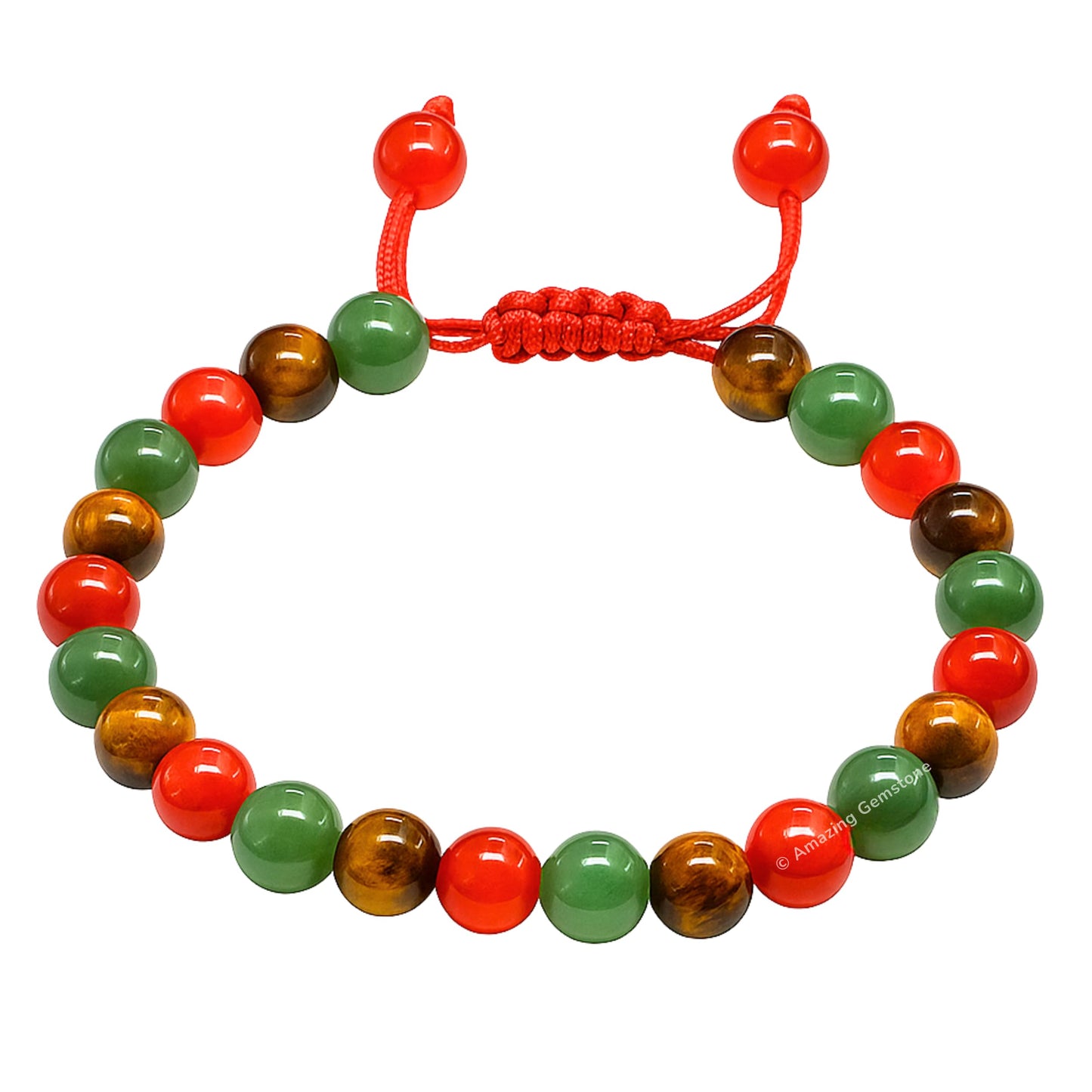 Amazing Gemstone Leo Zodiac Crystal Bracelet - Carnelian Tiger Eye Green Aventurine Birthstone Bracelets Women Men Healing Calming Anxiety Stress Relief Gifts (Adjustable)