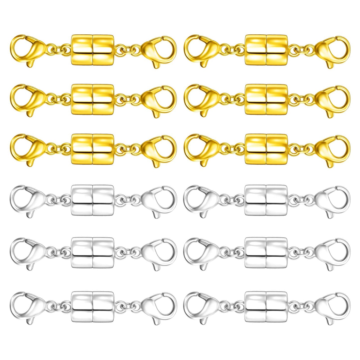 OHINGLT Magnetic Necklace Clasps and Closures with Double Lobster, Extra Strong Bracelet & Necklace Extender for Women, Magnet Jewelry Clasp Converter for Seniors