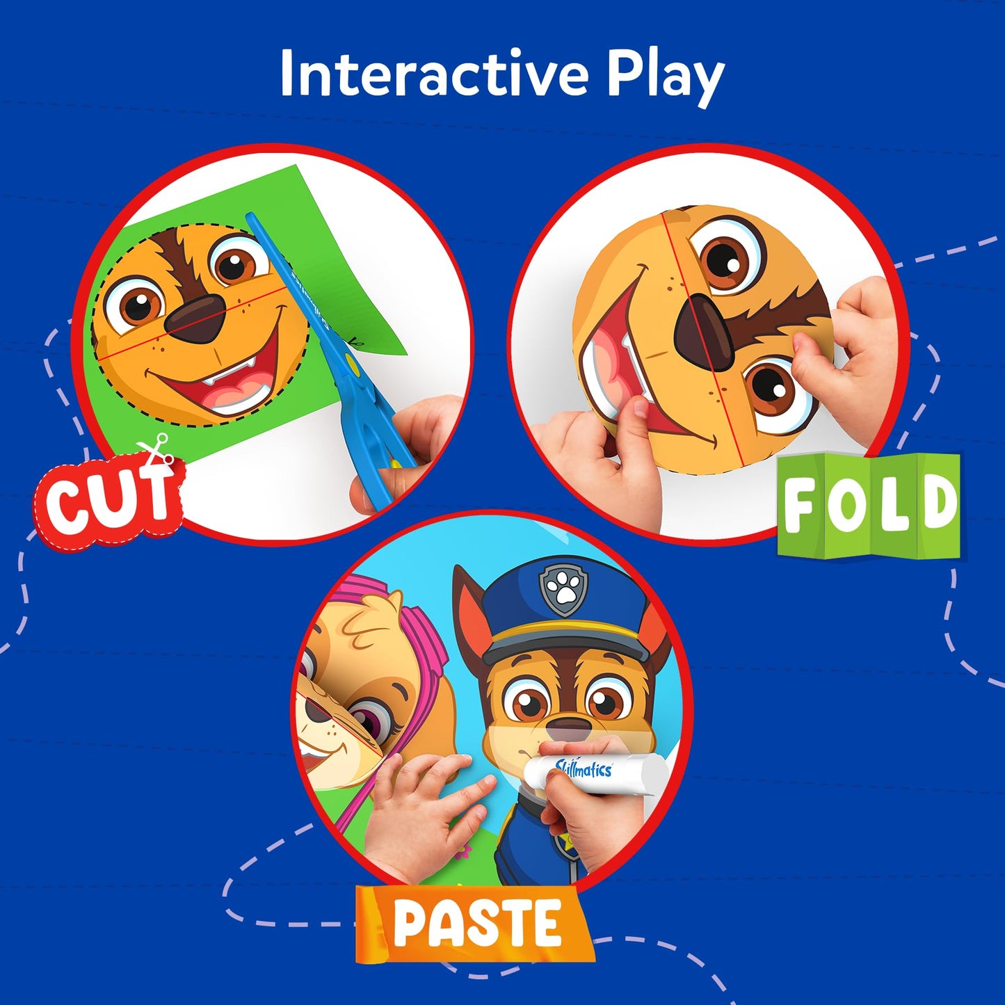 Skillmatics Scissor Skills Activity Book - Snip Snip PAW Patrol, 25 Cutting & Creative Activities for Preschoolers, Fine Motor Skills, Felt Craft Kit, Screen-Free Fun, Gifts for Ages 3, 4, 5, 6, 7