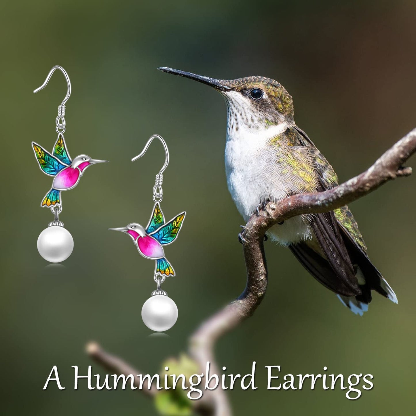 LUHE Pearl Earrings for Women Sterling Silver Celtic Pearl Earrings, Bee/Swan/Butterfly Pearl Earrings Valentine's Day Mother's Day Jewelry Gifts (Silver lapis lazuli earrings)