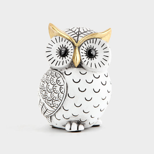 Owl Statue for Home Decor Accents,Owl Decor for Bookshelf Bedroom Living Room Office Table Desk Mantle TV Stand Boho Decoration,Modern Shelf Decor Accents Animal Sculptures for Birds Lovers,Owls Gift