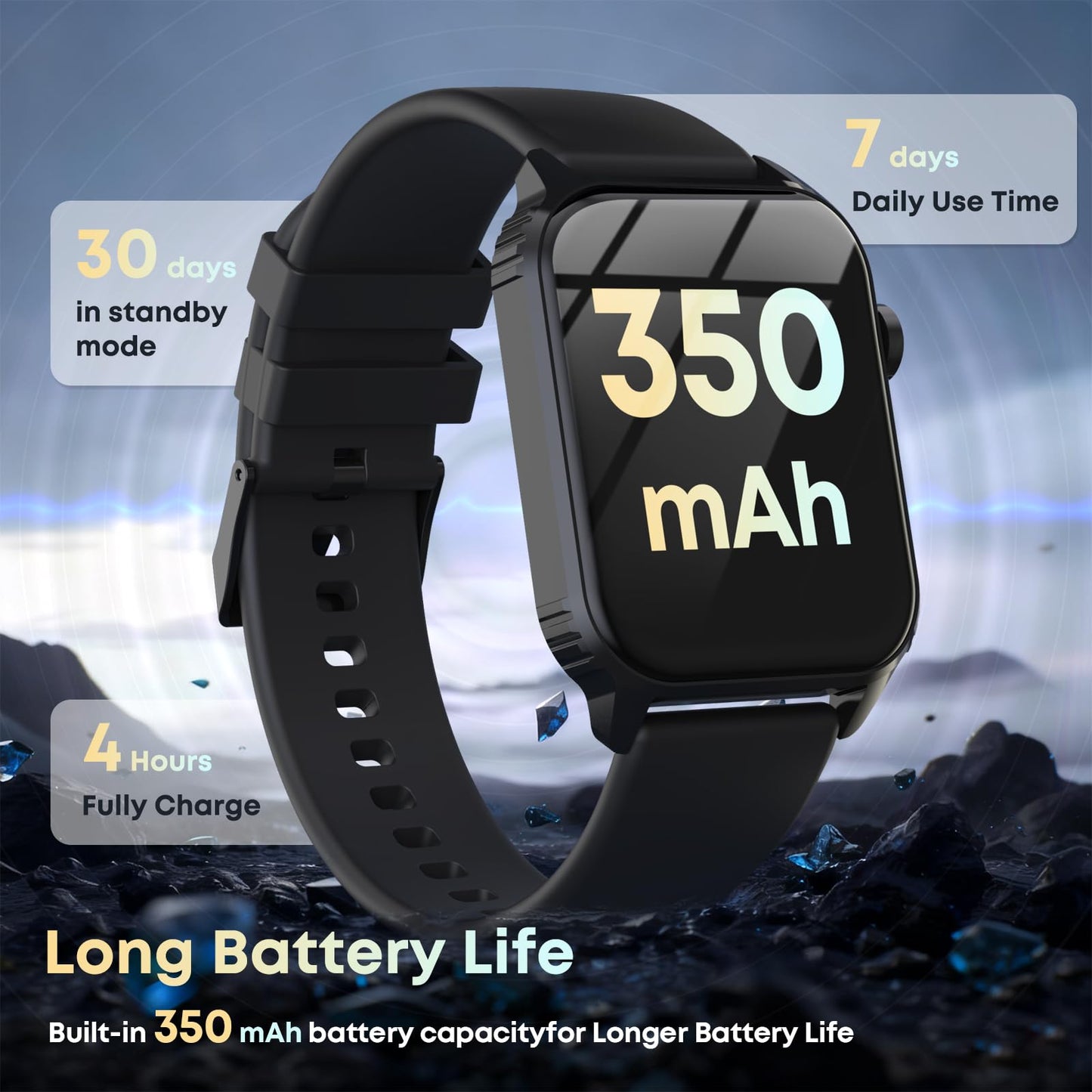 DIVOAZBVO Smart Watch for Men, 120+ Sports Modes Smartwatch with 1.83" HD Touchsreen, Sleep Monitor, IP67 Waterproof, Bluetooth Call & Music Control Fitness Watch for iPhone/Android Black