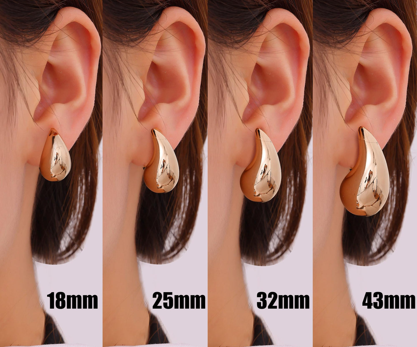 Gacimy 14K Rose Gold Plated Teardrop Earrings Dupes for Women, Chunky Drop Earrings for Women with 925 Sterling Silver Post, 1.7Inches Rosegold
