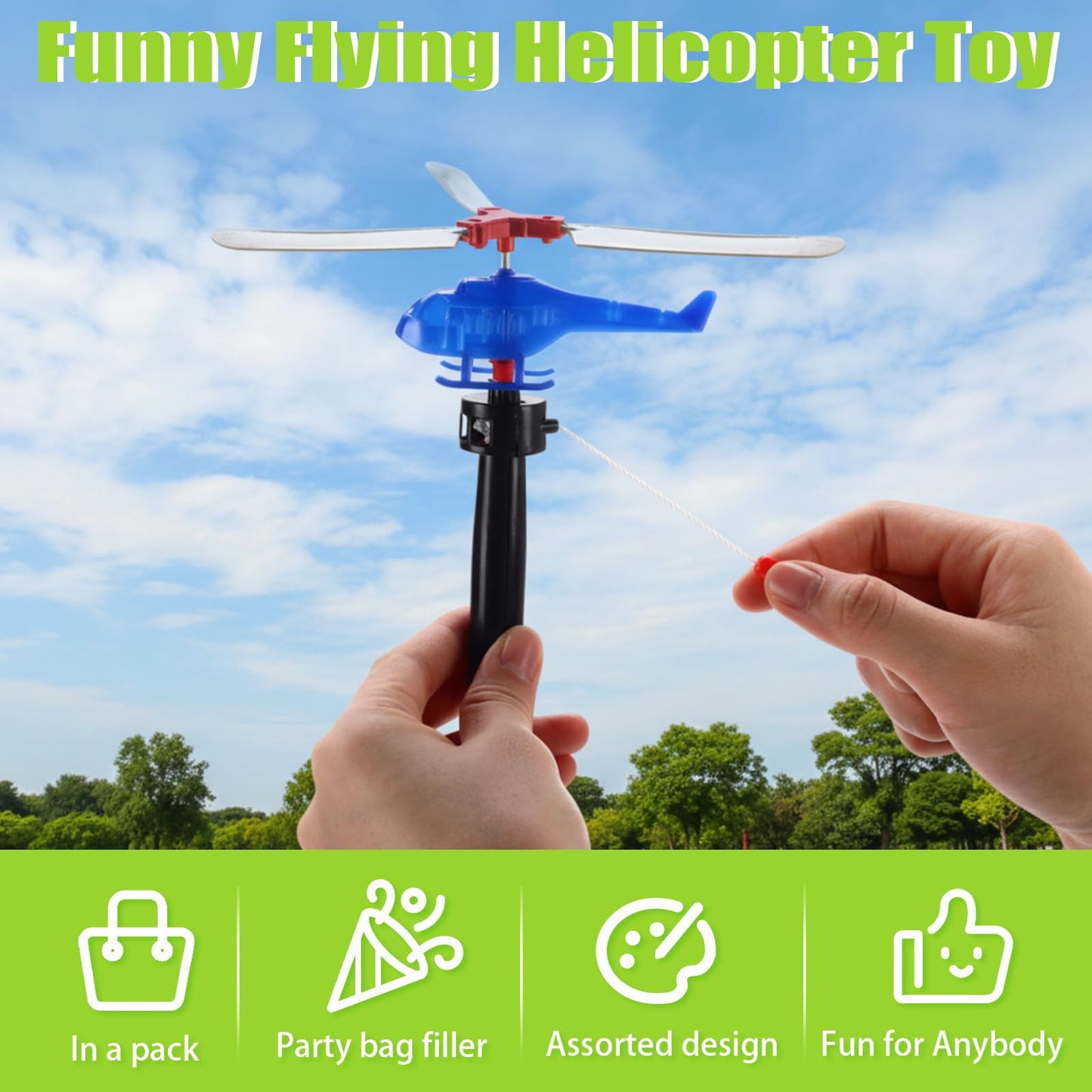 Lenwen 50 Pcs 8 Inch Flying Helicopters Planes Toys for Kids Boys Toddlers Bulk Airplane Party Favors 360° Rotating Helicopter Airplane Toy Party Favors Goodie Bag Stuffers Classroom Prizes