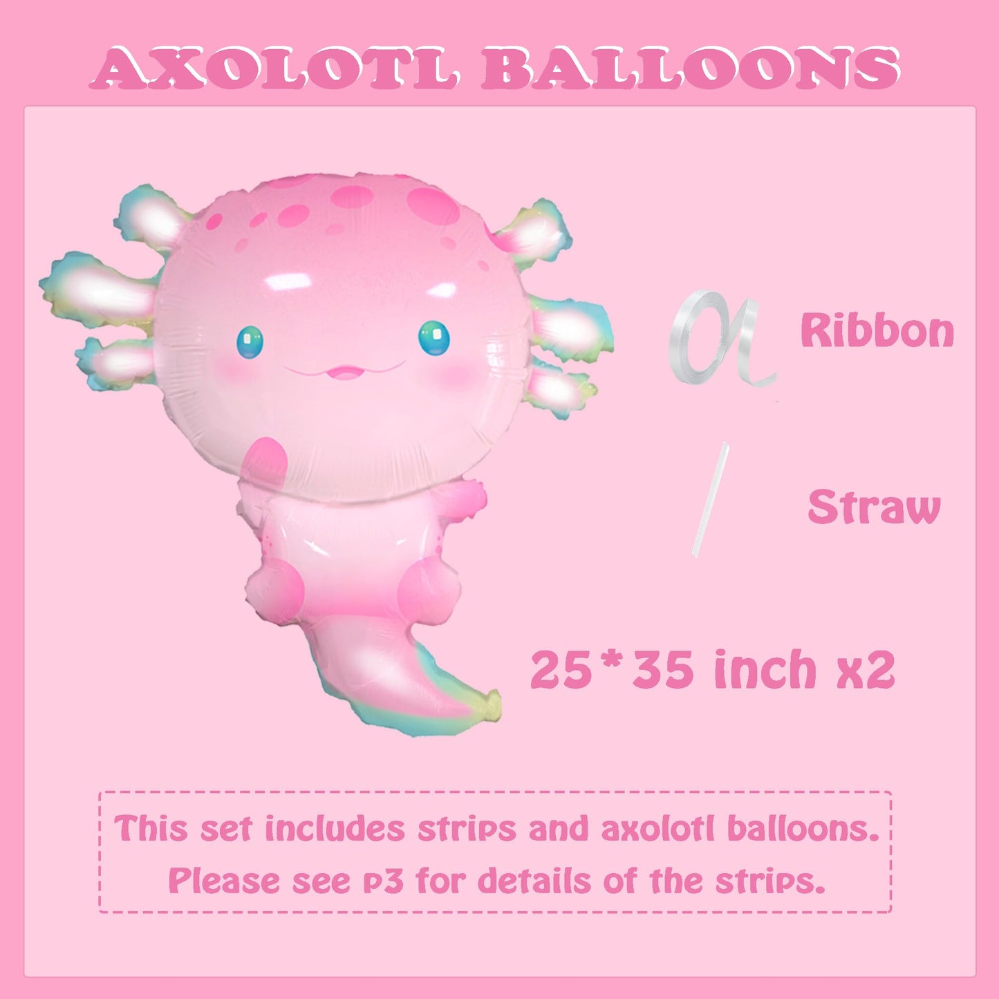 Pink Axolotl Foil Balloons Bubble Shell Starfish Banner Inflatable Axolotl Birthday Party Decorations Underwater Animal Summer Beach Themed Party Decor Favor for Baby Shower Party Decorations Supplies