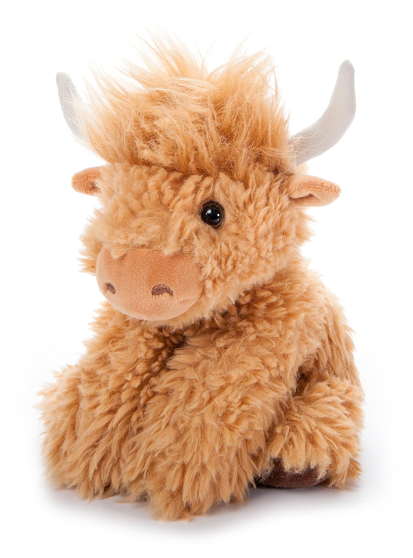 The Petting Zoo Highland Cow Plushie Stuffed Animal, Gifts for Kids, Wild Onez Wildlife Animals, Blonde Cow Plush Toy, 9 inches