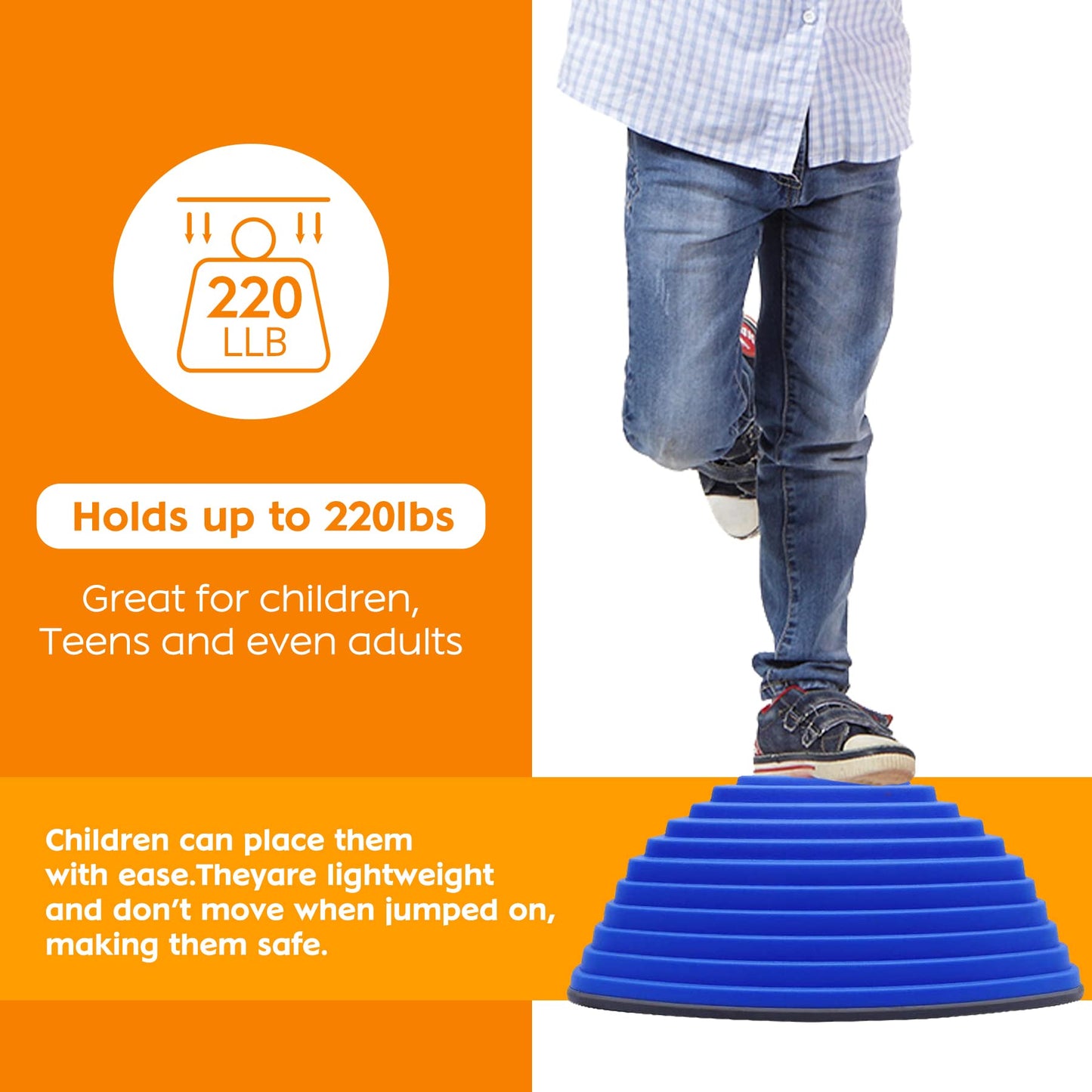 Stepping Stones for Kids 11Pcs Anti-skidding Balance Stepping Stones Indoor & Outdoor Kids Fitness Equipment Promotes Balance Coordination & Strength (Classic) (Classic)