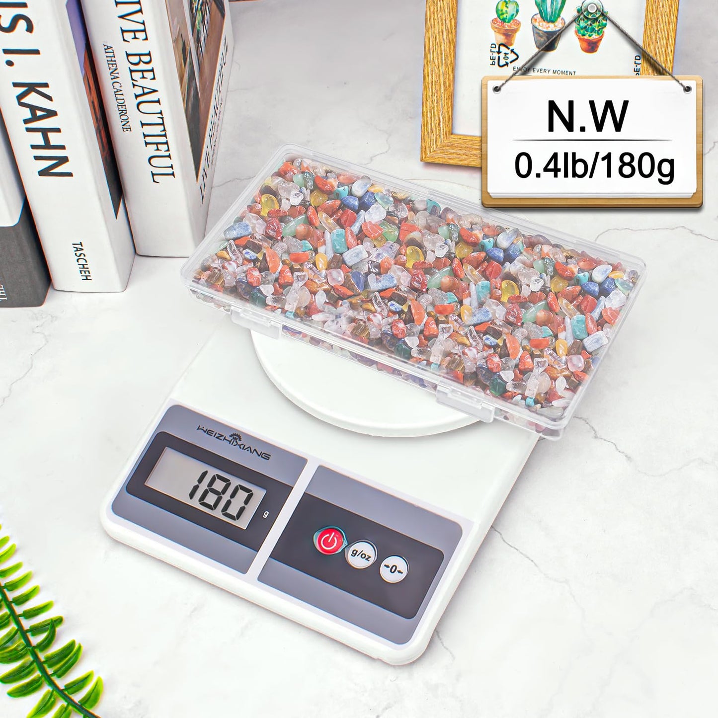 EZEELAI 0.5 Lb/230g Chakra Crystal Chips Bulk Quartz Rocks, Natural Tumbled Healing Crystal Chips Crushed Stones Irregular Shaped for Aquarium, Vase Fillers, Succulent Plants Decor - 5-7mm