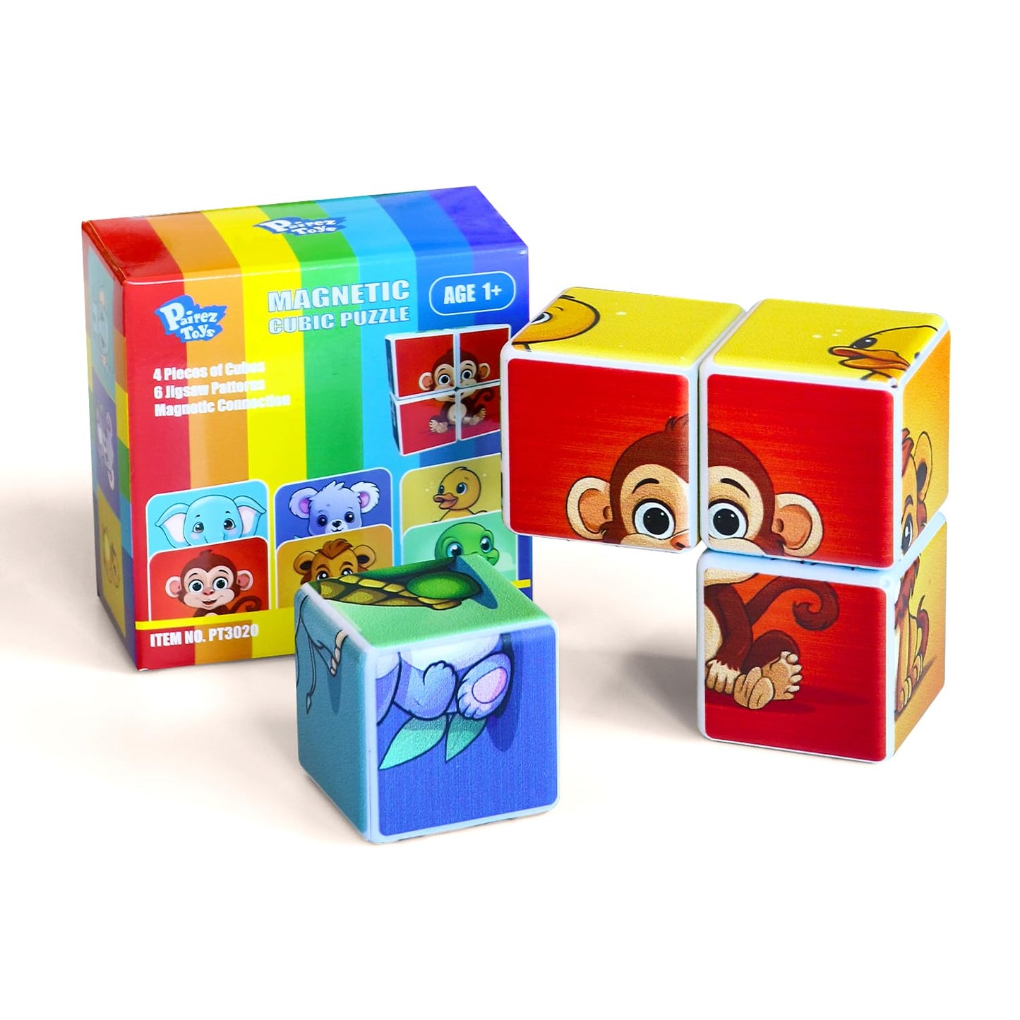 Magnetic Building Blocks & Magnetic Puzzle Toys for Toddlers, Large Building Blocks Cubes 1.65 Inches, Sensory & Montessori Toys for Boys & Girls 1 2 3 Years Old(28pcs)