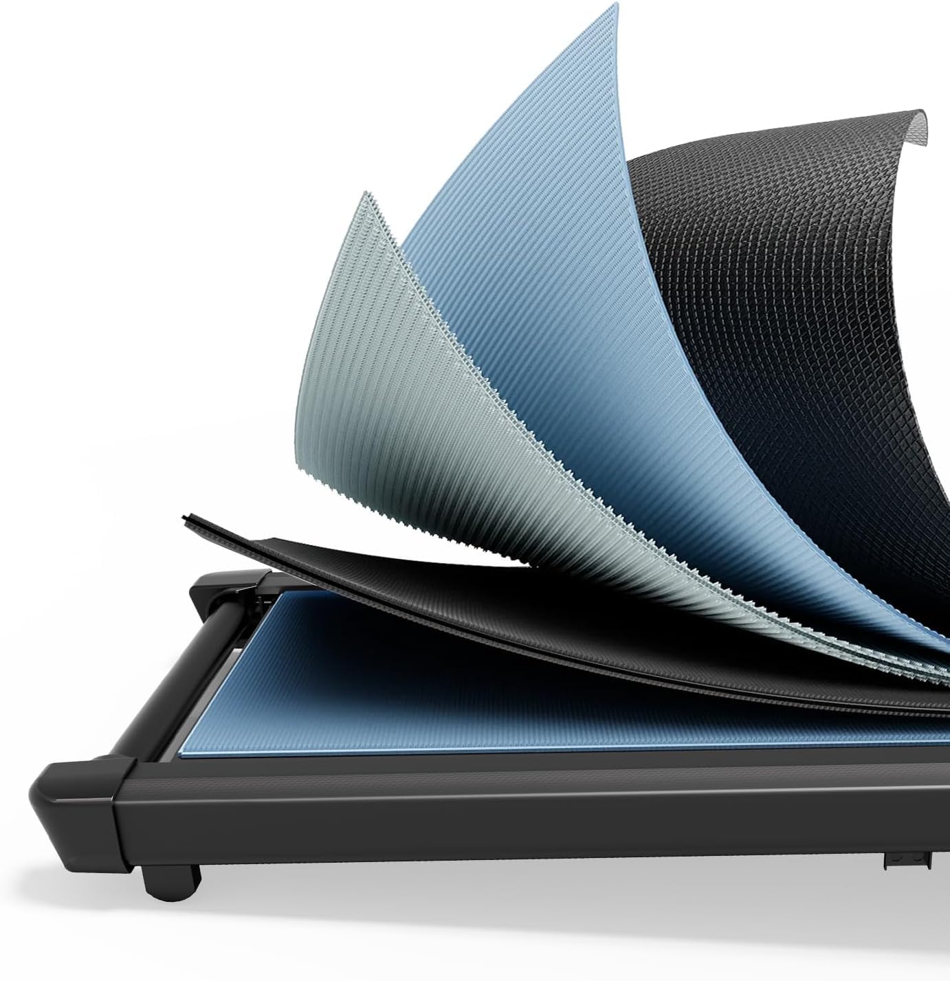 DeerRun Foldable Walking Pad Treadmill for Home & Office, Under Desk Walking Pad Treadmill with 9% Manual Incline and Handlebar, 0.6–7.5 MPH, 300 lb Capacity, App & Remote Control