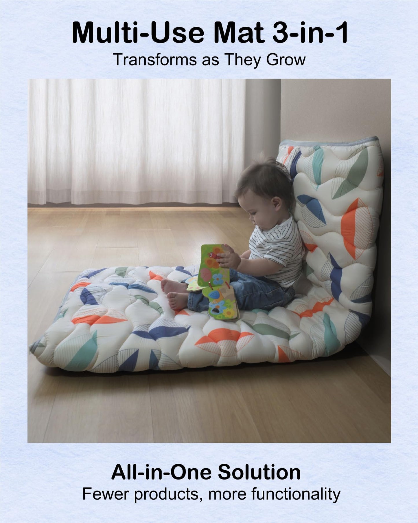 Discover the Pupilo 3-in-1 Baby Play Mat, Toddler/Baby Seat & Quiet Time – Surprising Thick Non-Slip Foam Mat. Quick and Easy Clean | Fits in Baby Playpen, Perfect for Tummy Time, Crawl & Safe Play
