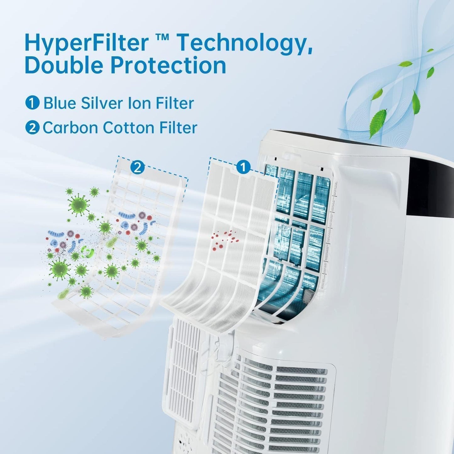 12000 BTU Portable Air Conditioners, Portable AC Unit 3-in-1 with Fan, Dehumidifier, Cools Up To 550 Sq.Ft. Room Air Conditioner, Remote Comtrol, Low Noise, 24 Hours Timer, White Top