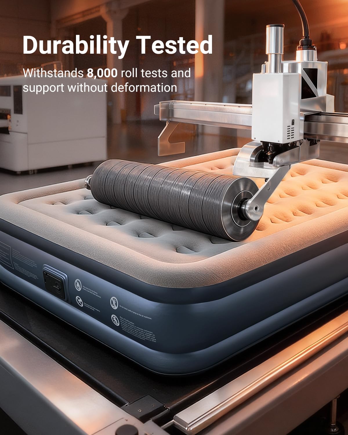 iDOO Queen Air Mattress with Built in Pump, 18 Raised Comfort Inflatable Blow up Mattress, Upgraded Support Structure Portable Air Bed for Camping, Guests and Home, Colchon Inflable, Gift for Mom