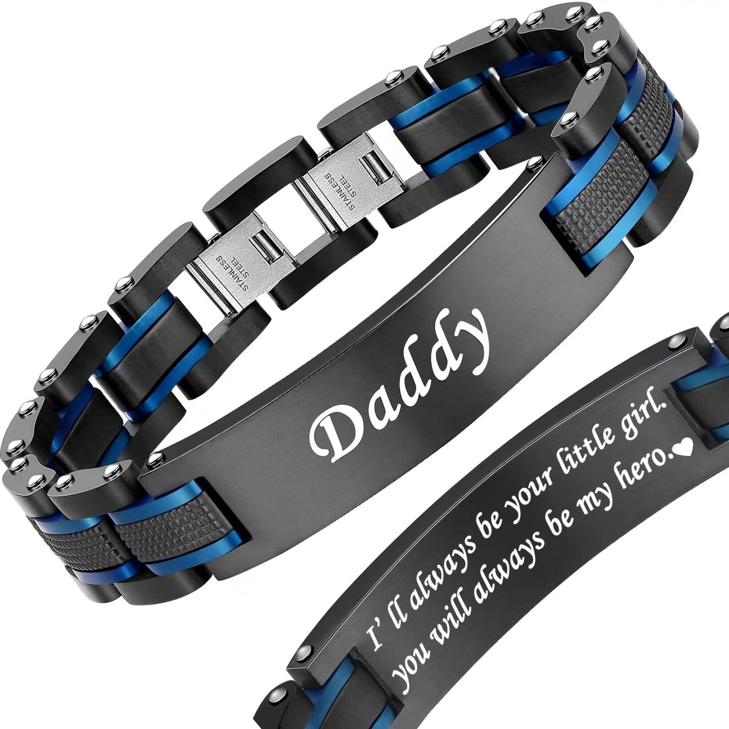 Zillaly Men's Bracelet Two-Color Diamond Hip-hop Jewelry Gift Birthday Jewelry Gift Husband Boyfriend