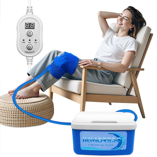Inmoredo Ice Machine for Knee After Surgery, Cold Therapy Machine for Knee Replacement with Programmable Timer,Ice Therapy Machine for Sports Injuries,Joint Pain,Strains,Sprains and Arthritis