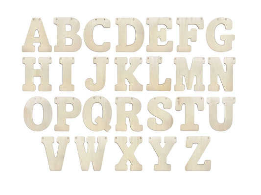 5 Inch 66 Pieces Wooden Letters Unfinished Wood Alphabet Letters for Crafts (2 Sets of A-Z with Extra Vowels)