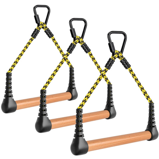 SELEWARE 3-Pack Kids Monkey Bars for Backyard & Indoor – Hanging Monkey Bars Ninja Line Accessories, Ninja Warrior Accessories for Obstacle Course Training
