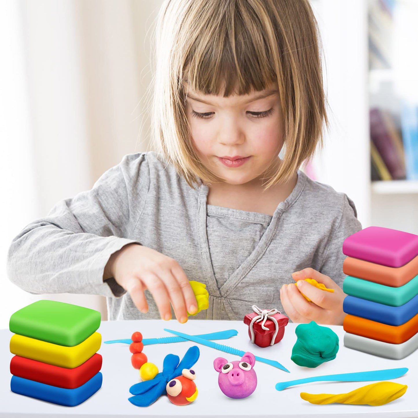 Magic Clay - Air Dry Clay 36 Colors, Modeling Clay for Kids with Tools, Soft & Ultra Light, Toys Gifts for Age 3 4 5 6 7 8+ Years Old Boys Girls Kids