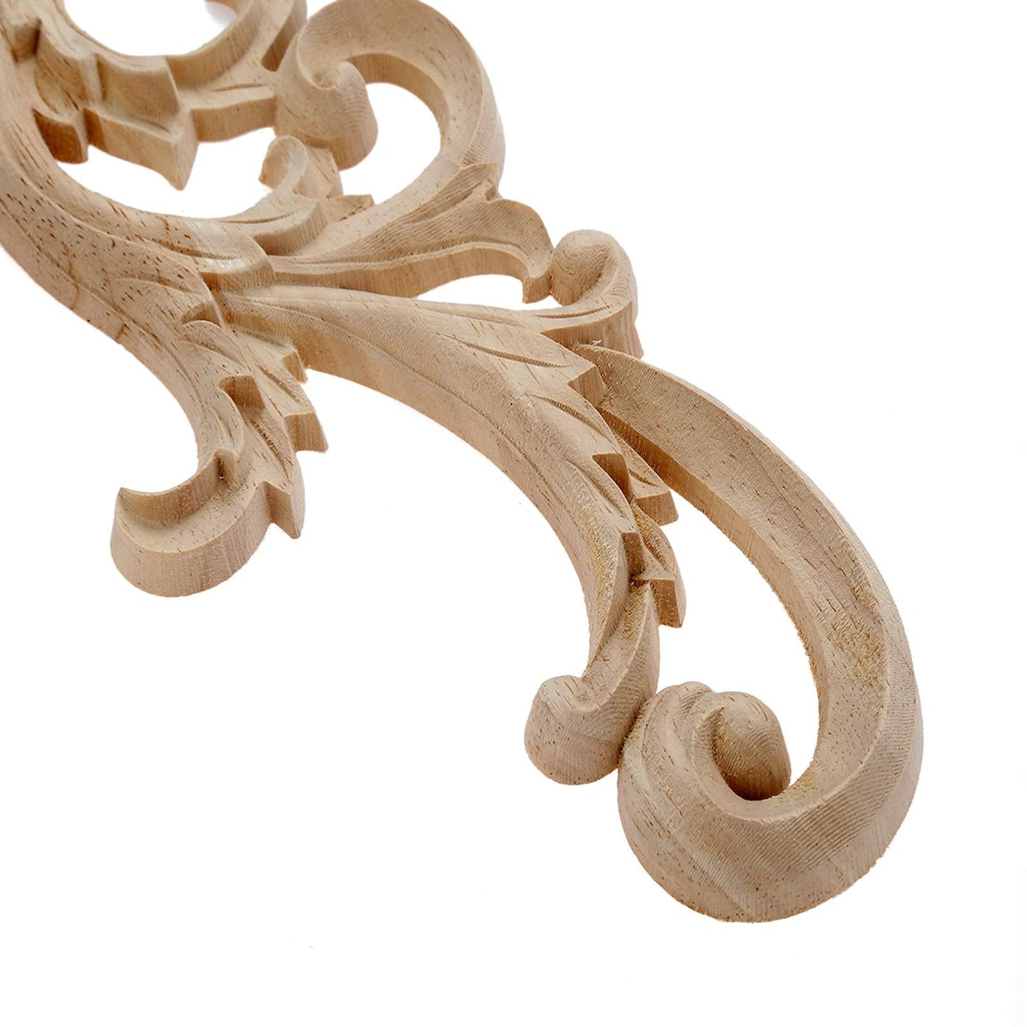MUXSAM 2-Pair Clear Carved Wood Appliques Onlay, 20x9cm/7.87x3.54inch, Door Decorative Excellent Funiture Decal Sticker for Cabinet Drawer Window Dresser