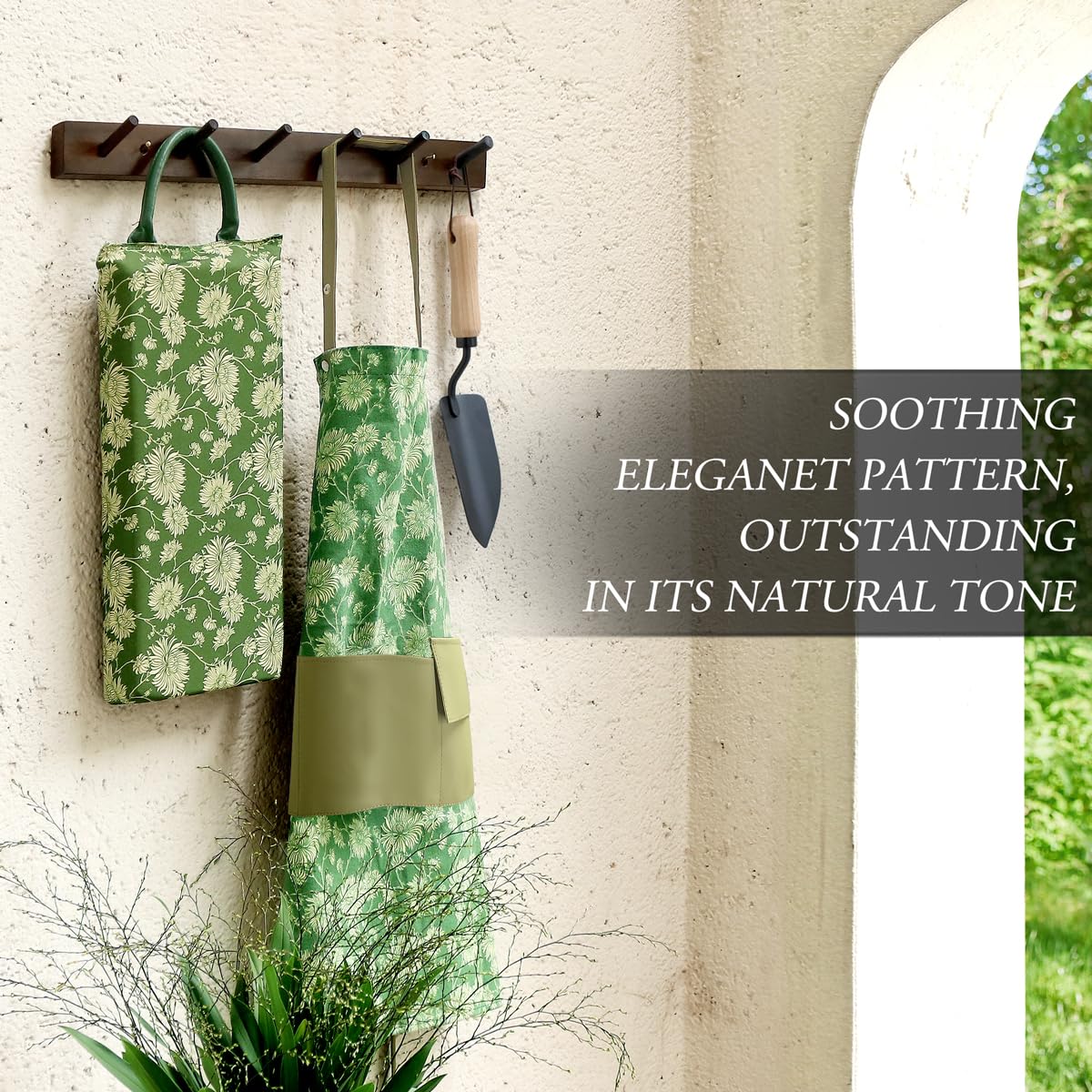 Colwelt Gardening Foam Kneeling Pad Set, Gardening Gifts for Women Gardeners, Elegant Pattern Garden Knee Pad Set, Charming Garden Supplies(Extra Thick Kneeling Mat, Garden Apron with pockets)