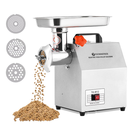 YUCHENGTECH Comercial Electric Animal Feed Pellet Machine Pet Food Pellet Machine 1500W for Commercial Mass Production Dog Cat Bird Feed with 3mm/5mm/7mm Molds 110V