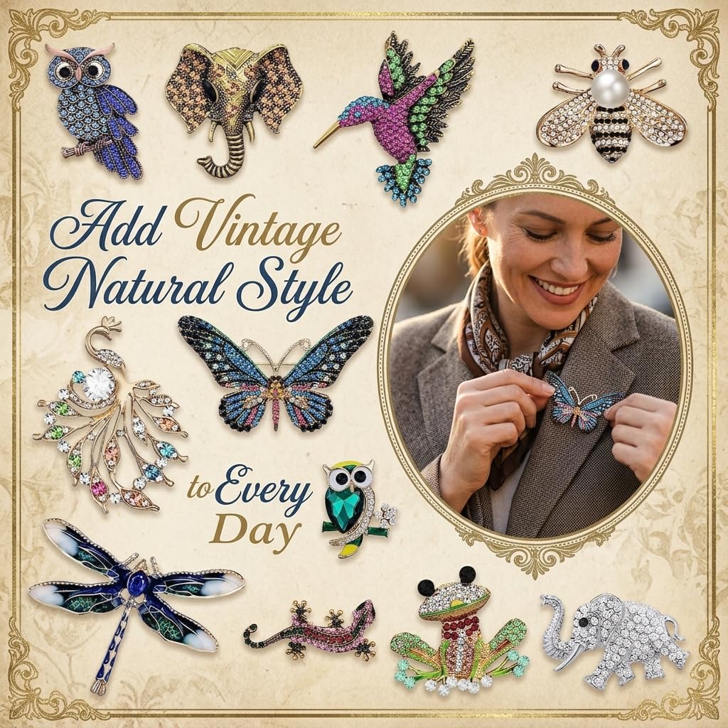 12 Pcs Brooches and Pins for Women Bulk Set Rhinestone Broches Pin Crystal Vintage Brooch Retro Pin Broches Para Ropa De Mujer Gifts for Women Girls