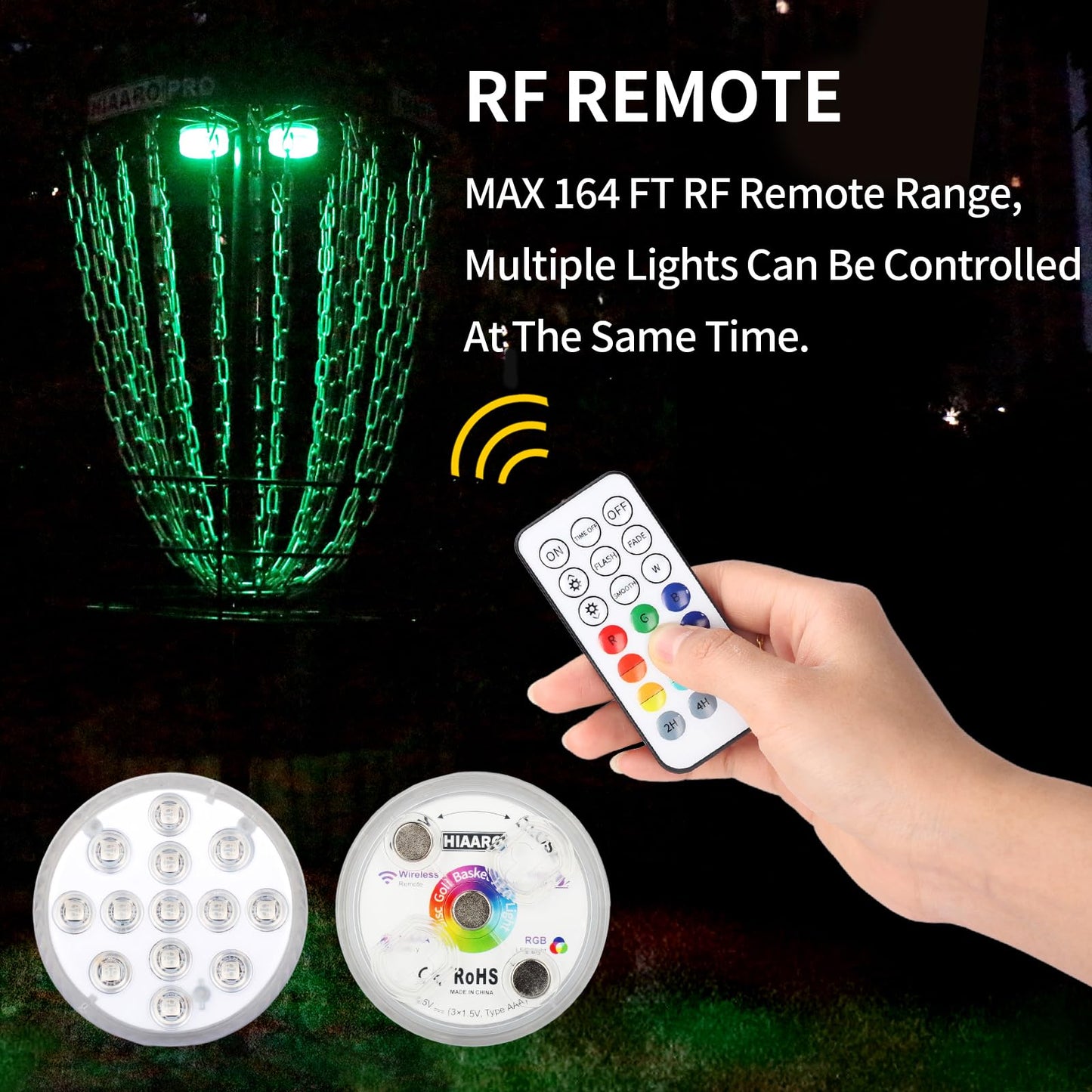 HIAARO PRO Disc Golf Basket and Disc Golf LED Light Bundle Item