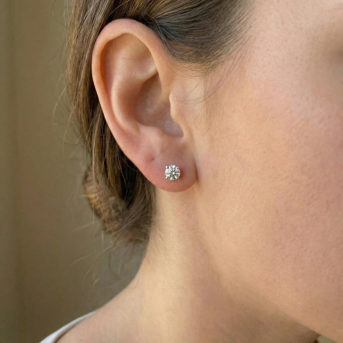 Pompeii 1 Carat (ctw) Diamond Studs in 14k White Gold Lab Grown (HI,VS)