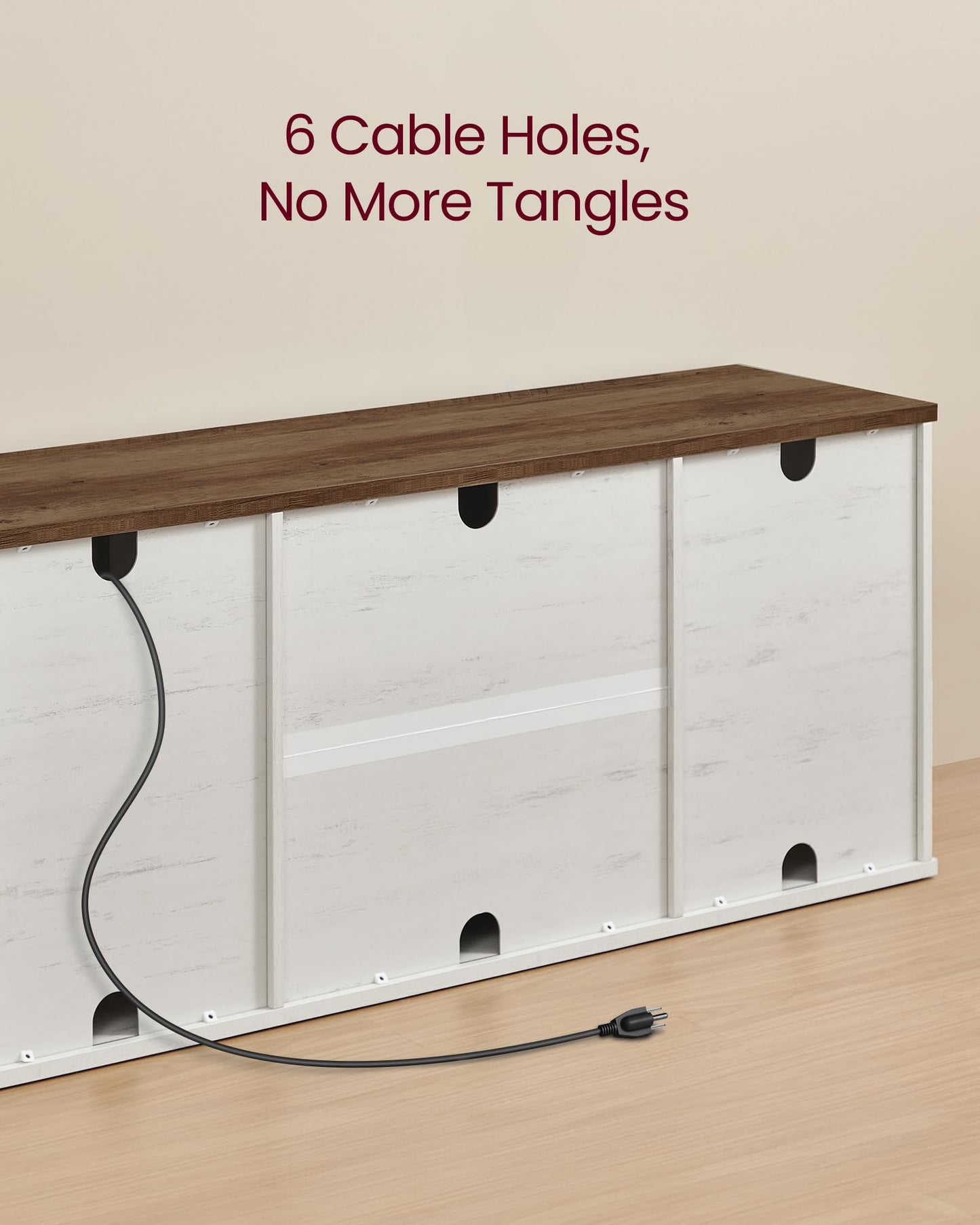 VASAGLE Farmhouse TV Stand for TVs up to 80 Inches, Entertainment Center with Storage Cabinets and Sliding Barn Doors, Media Console Table for Living Room, Rustic White and Honey Brown ULTV537W01