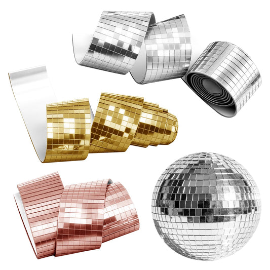 4800 Pcs Disco Ball Mirror Tiles, Three Color Mosaic Tiles with Adhesive Backing, Ldeal for Party Decorations and Decorating Disco Dalls