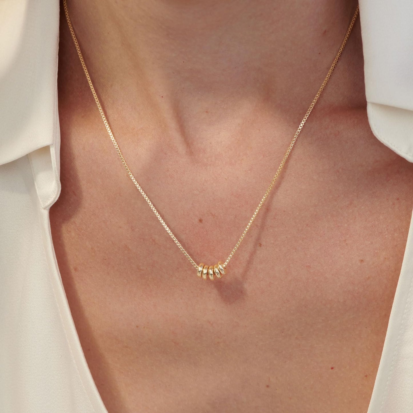 VRIUA Gold Necklace for Women 14k Gold Plated Dainty Gold Ball Chain Necklace Simple Jewelry Everyday for Women