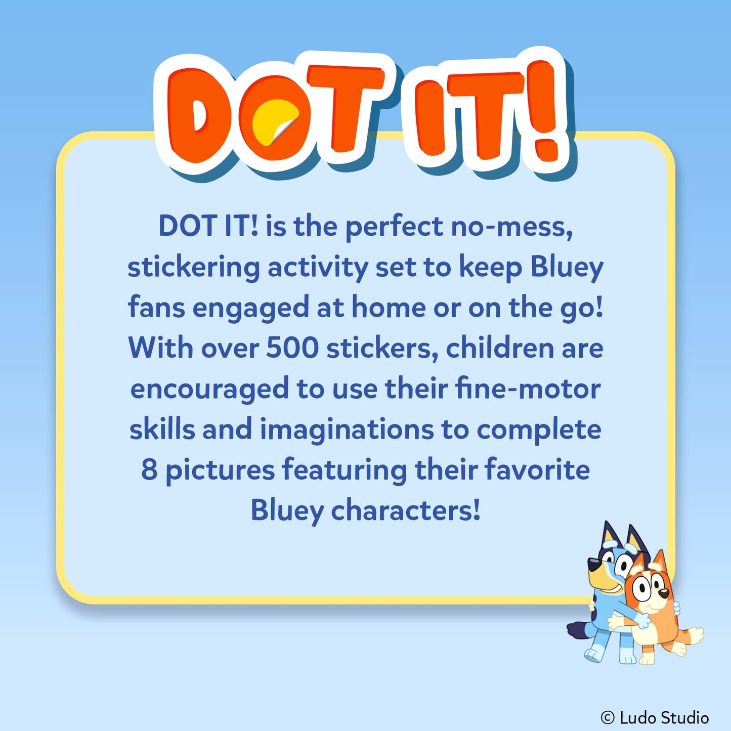 Skillmatics Bluey Dot It Sticker Activity – Mess-Free Fun for Kids, 500+ Stickers, Craft Kits, DIY Activity, Travel Toys, Gifts for Boys & Girls Ages 3, 4, 5, 6, 7
