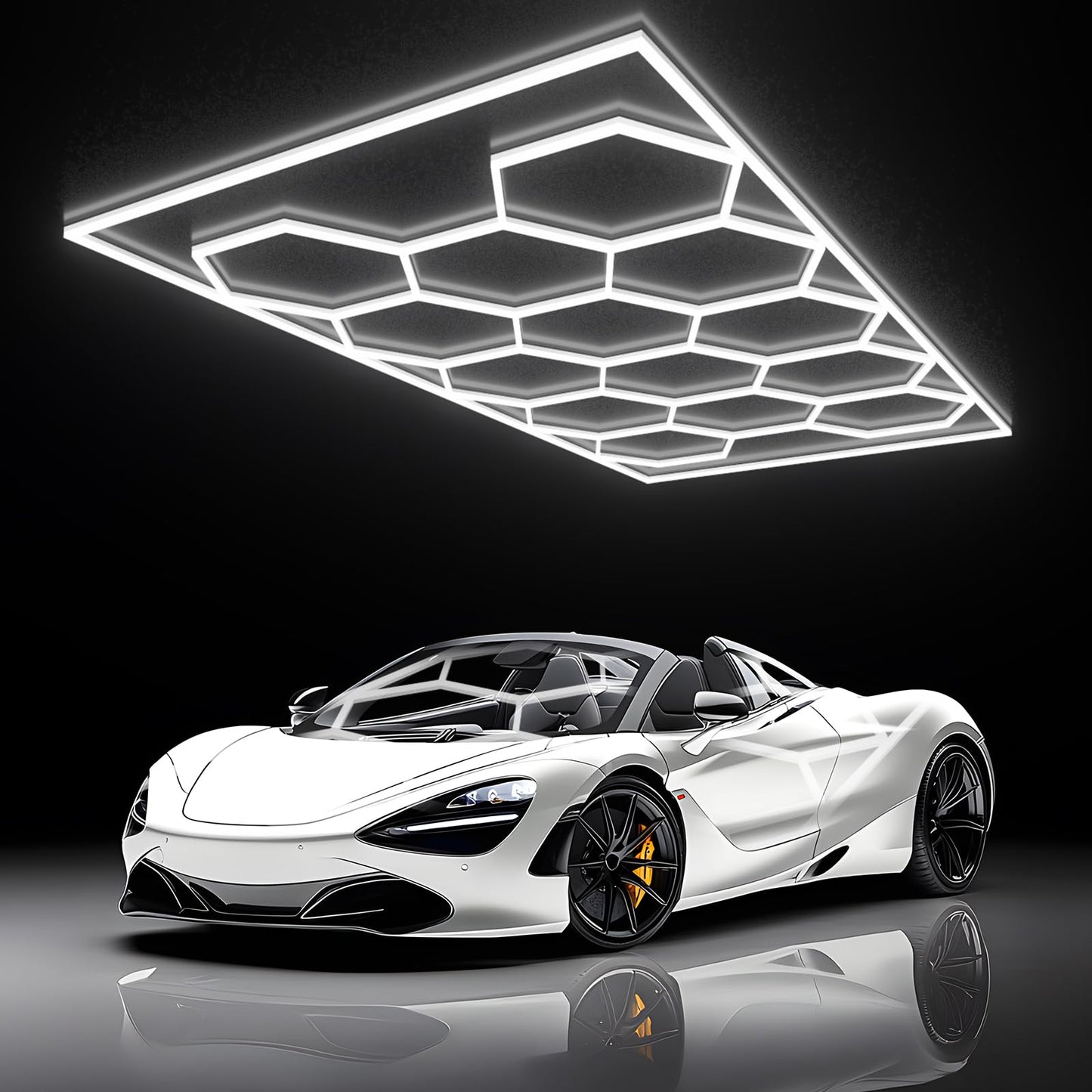 X-Litall Hexagon Garage Light - Hexagon led Lights, High Brightness 566W 70750LM 6500K Super Bright Honeycomb Lights for Garage, Basement, Warehouse, Auto Beauty Shop, Car Detailing Shop