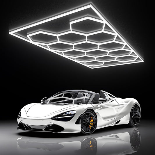 X-Litall Hexagon Garage Light - Hexagon led Lights, High Brightness 566W 70750LM 6500K Super Bright Honeycomb Lights for Garage, Basement, Warehouse, Auto Beauty Shop, Car Detailing Shop