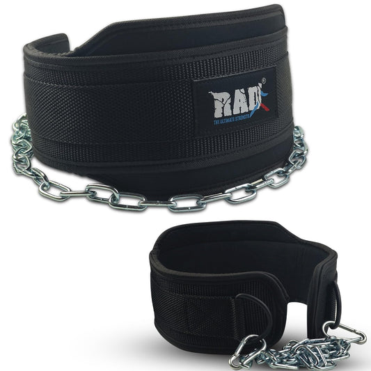 RAD Weighted Dip Belt for Men Comfortable Material Neoprene & Nylon Weight Pullups Squat Belt with Chain Weight Lifting Waist Dipping Belt for Workout