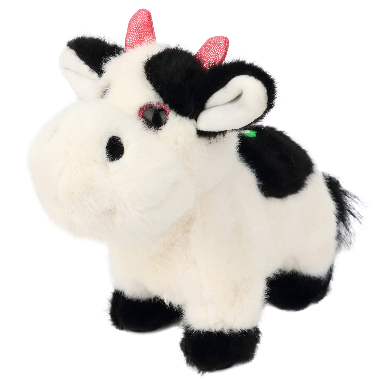 Cuteoy Walking Black Cow Stuffed Animal Speaking Moo Plush Cattle Electric Interactive Animated Plushies Toy for Girls Boys Birthday