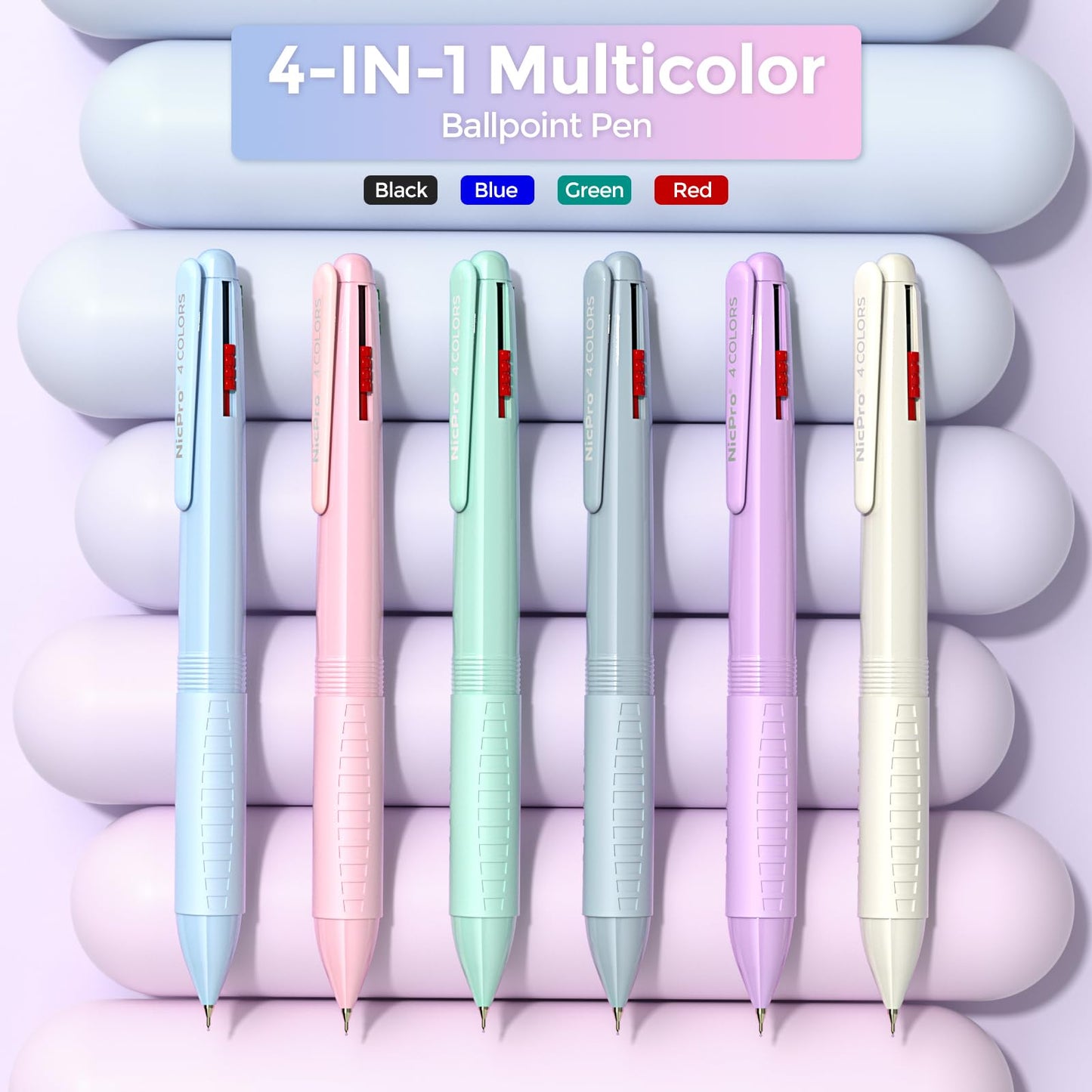 Nicpro 52PCS Aesthetic School Supplies with Cute Pencil Case, 12 Color Pastel Highlighter, 8 Gel Pens, 6 Multicolor Pen, 6 Mechanical Pencils 0.5 & 0.7 mm for Girls Student Stationary Set Preppy Stuff