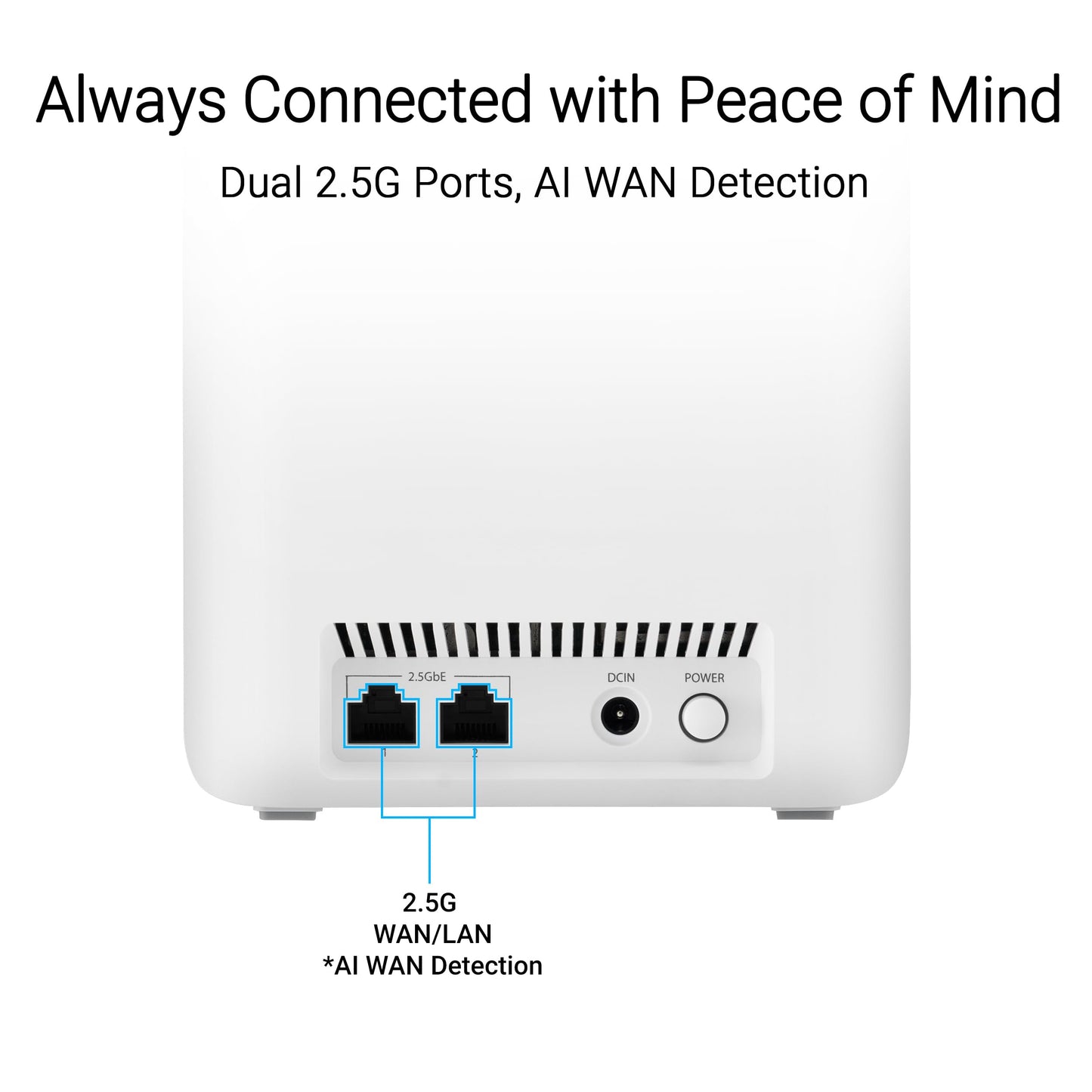 ASUS ZenWiFi BD4 (3-Pack) Dual-Band WiFi 7 Mesh, 3600 Mbps, 6500 sq.ft, Dual 2.5G Ports, Security and Parental Controls Included, Smart Home Master SSIDs