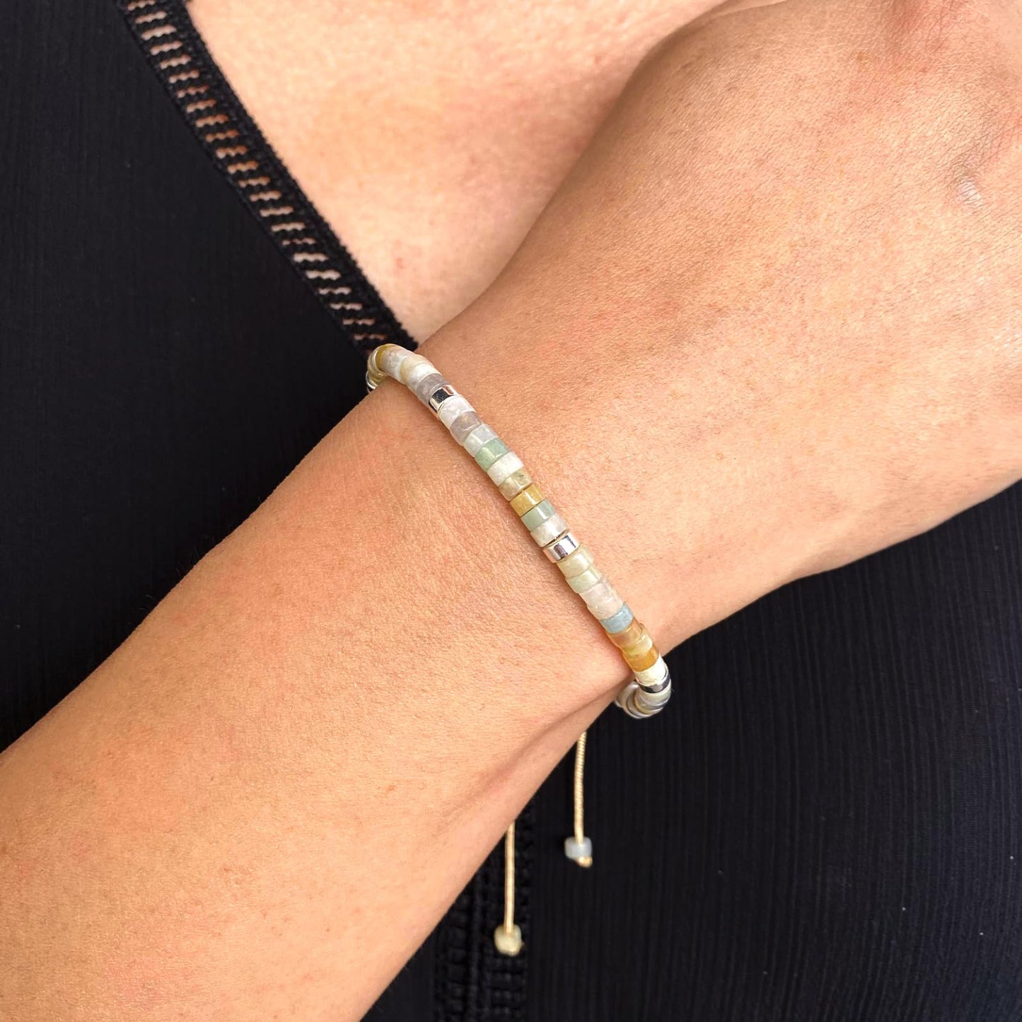 yupoxiu Inspirational Gifts Healing Natural Stone Bracelets - Thinking of You, Get Well Soon Encouragement Gifts Strength Bracelets for Women Friends Sister (Amazonite & Life is Tough)
