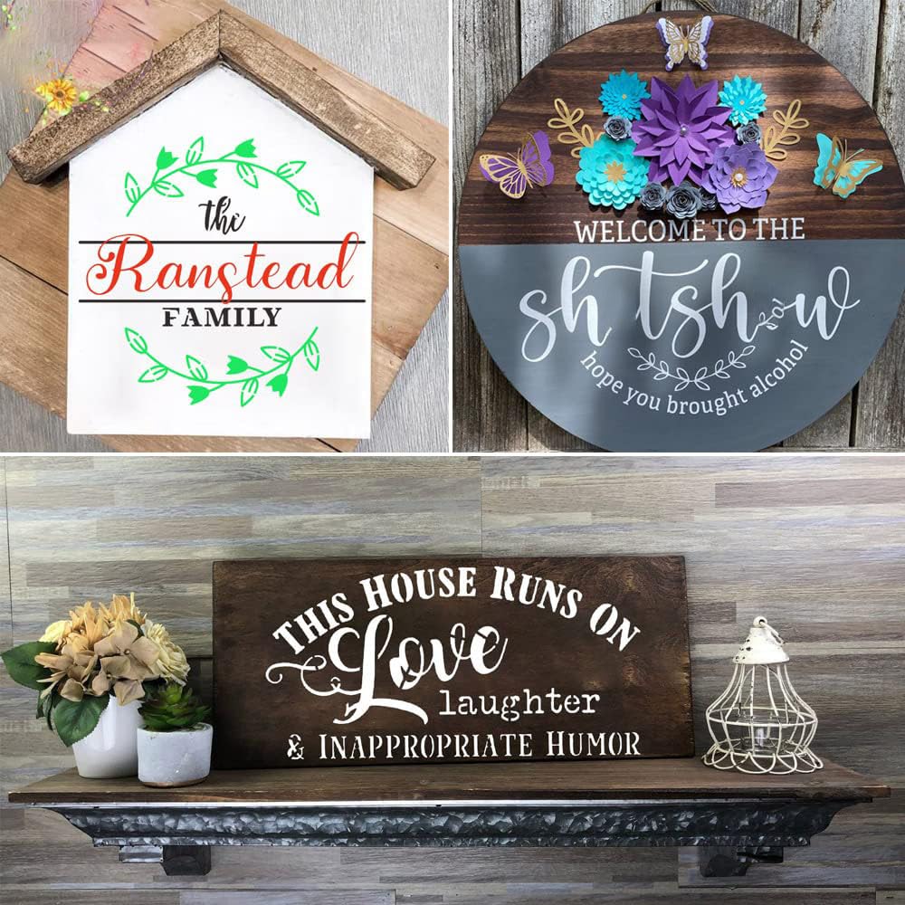 Welcome Stencils for Crafts Reusable Welcome Stencil for Wood Sign 12" Stencils for Painting on Wood Drawing Templates for Wall DIY Home Decor Porch Sign