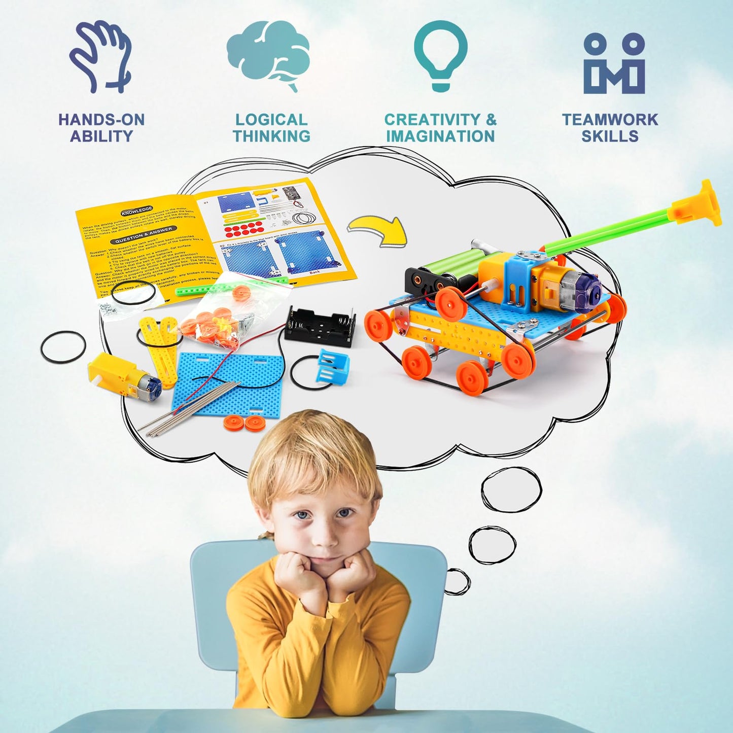 Robot STEM Kits for Kids Age 8-10, STEM Toys for Ages 8-13, Science Building Kit for Boys 6-8 8-12, Robotics Engineering Experiments Projects for 8 9 10 12-14 Year Old Boys Girls Birthday Gift