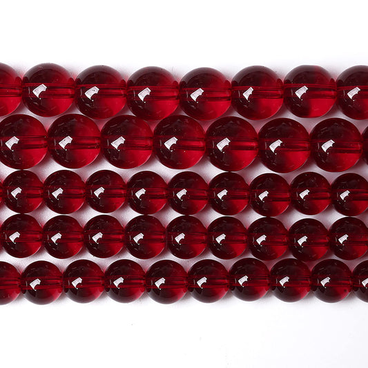 4MM 90PCS Garnet Red Glass Crystal Spacer Loose Beads for Jewelry Making DIY Bracelet 15 Inches 1 Strand