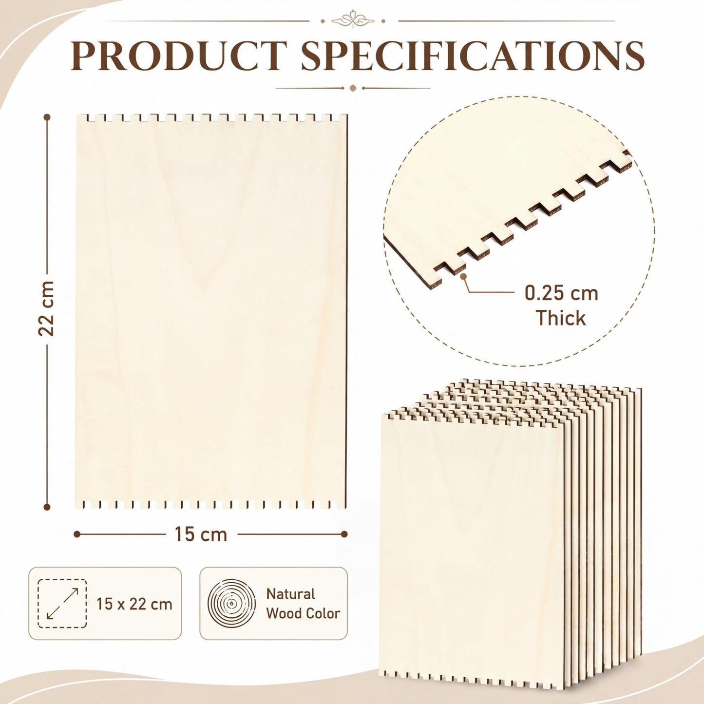 Minatee 50 Pcs Beginners Wooden Loom Notched Weaving Loom Basket Weaving Tools for Kids Adult Art Craft Activity Jewelry Motor Skills Crochet Knitting Sewing Teaching Educational, 6 x 9 in