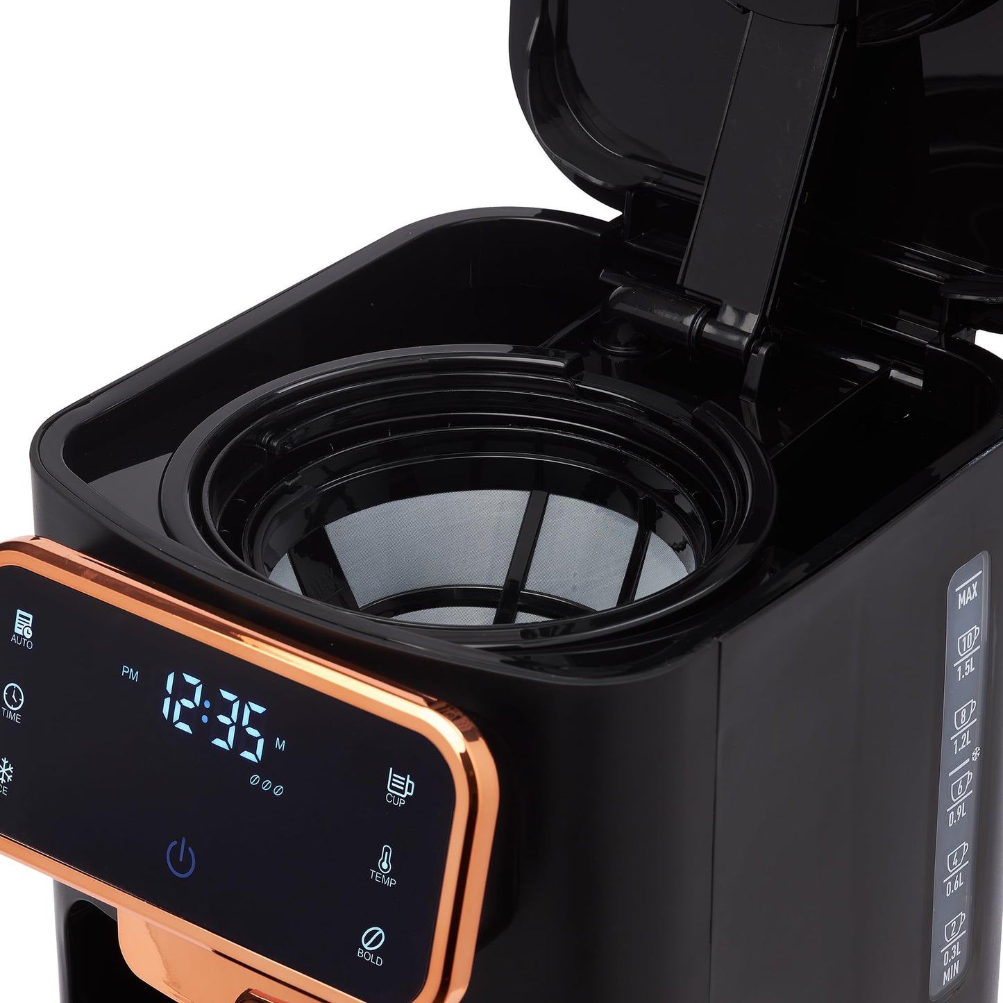 Haden Dual Brew 12 Cup Hot and Iced Coffee Maker with 120 Minute Keep Warm, Delay Brew, Adjustable Strength, Programmable Clock, and Anti Drip, Black