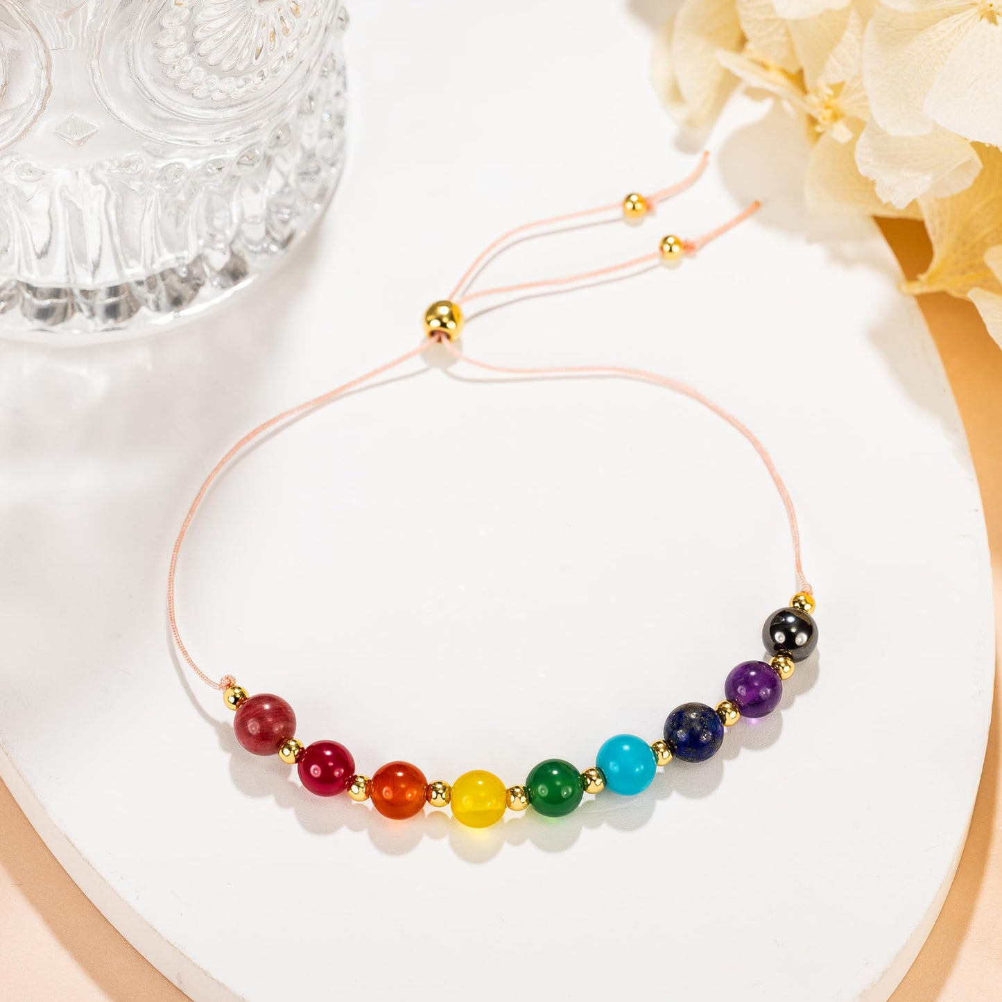 Happy Beads Bracelet, Healing Stones Bracelet, Rainbow Bracelets, Chakra Balancing, Pass Kindness Along, Share Your Light, Make You Happy