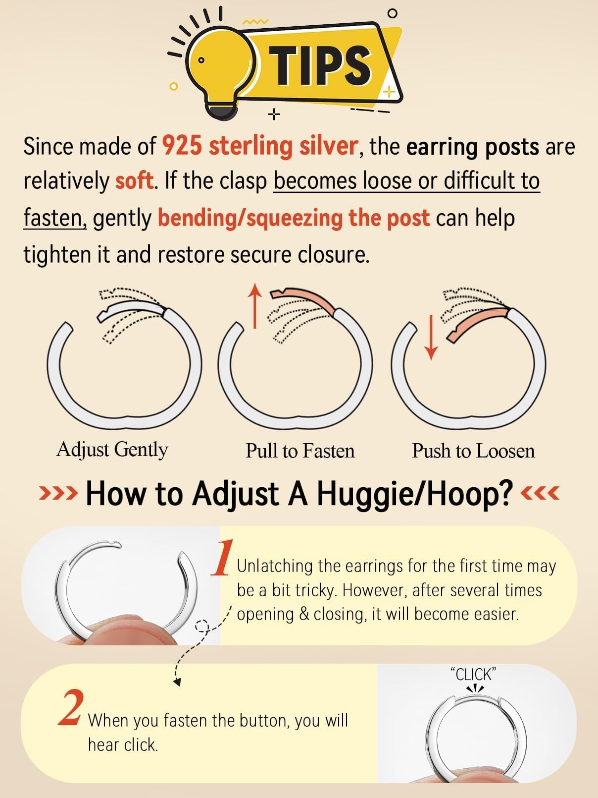 FaithHeart 925 Sterling Silver Huggie Hoop Earrings, Small Silver Hoop Earring for Women, Rose Gold Hypoallergenic Cartilage Earrings for Women 8mm