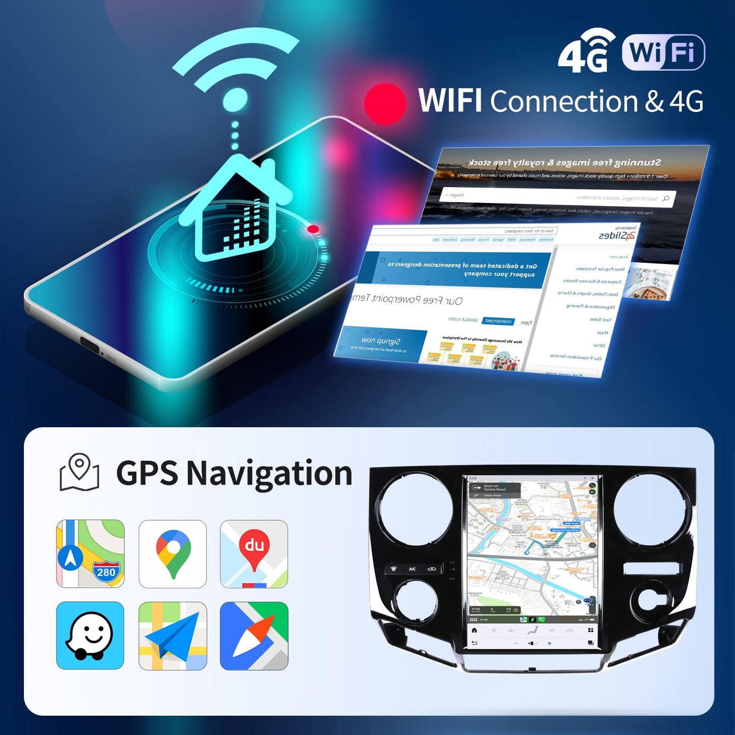 Qualcomm Car Radio for Ford F250 F350 2009-2012 F450 F650 2009-2016 Stereo Replacement Carplay Android Auto Upgrade 12.1 Inch 2K IPS Touch Screen Android 13 Tesla Style Head Unit Navigation