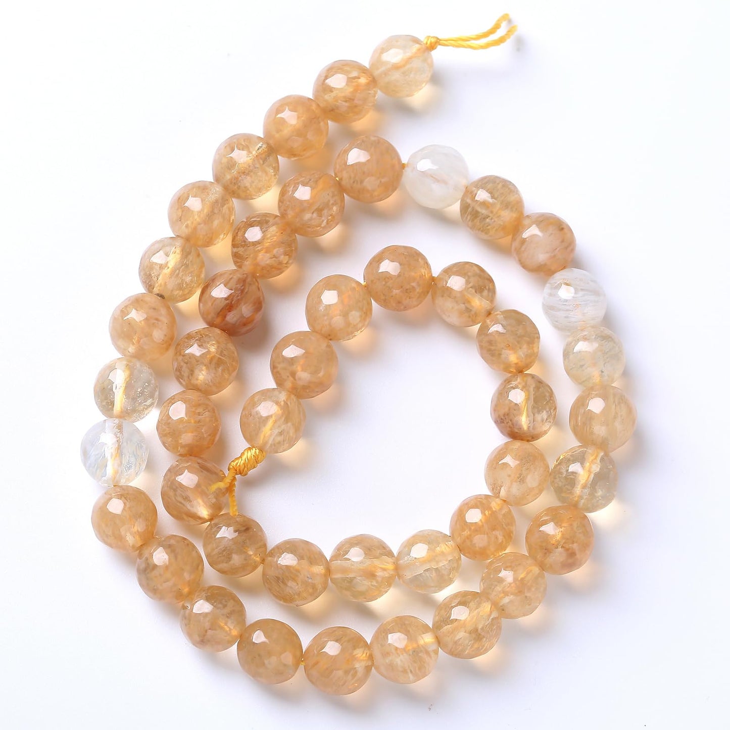 32pcs 12mm Natural Faceted Tea Watermenlon Jade Stone Beads for Jewelry Making Energy Healing Beads DIY Bracelet Necklace Accessories 15" (12mm, Faceted Tea Yellow Jade)